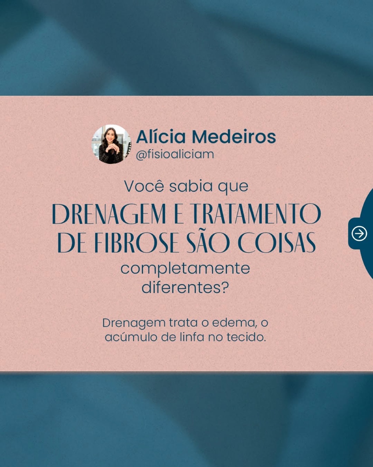 Post sobre diferença entre drenagem e tratamento de fibrose